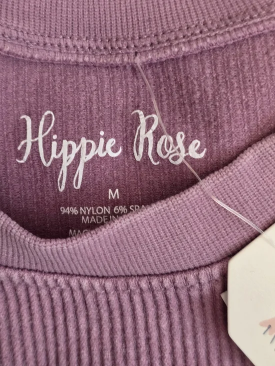 Hippie Rose Striped Crewneck Crop Tees- Set Of 2 - Picture 4 of 7